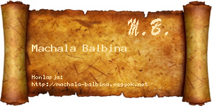 Machala Balbina névjegykártya